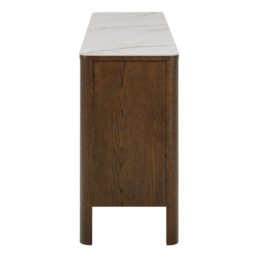 Stella Sideboard With 2 Doors 2 Drawers and 2 Shelves in Cream Ceramic