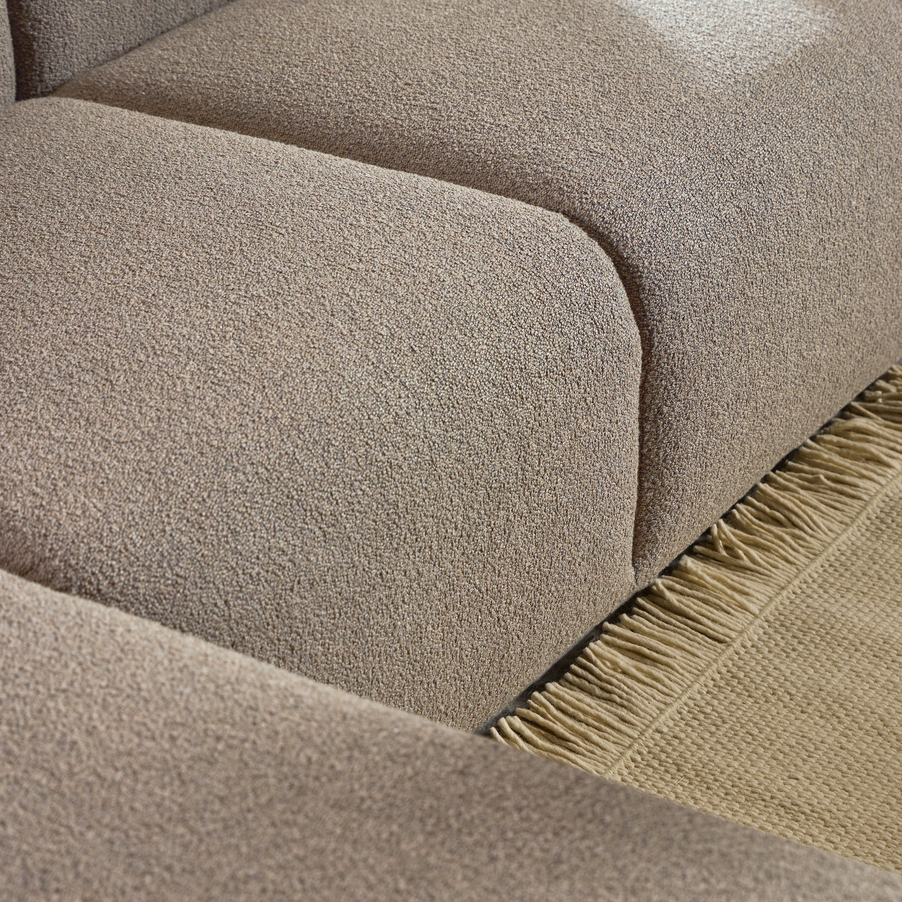 Murphy Left Hand Facing 2 Seater Chaise Lounge in Boucle Beige Fabric