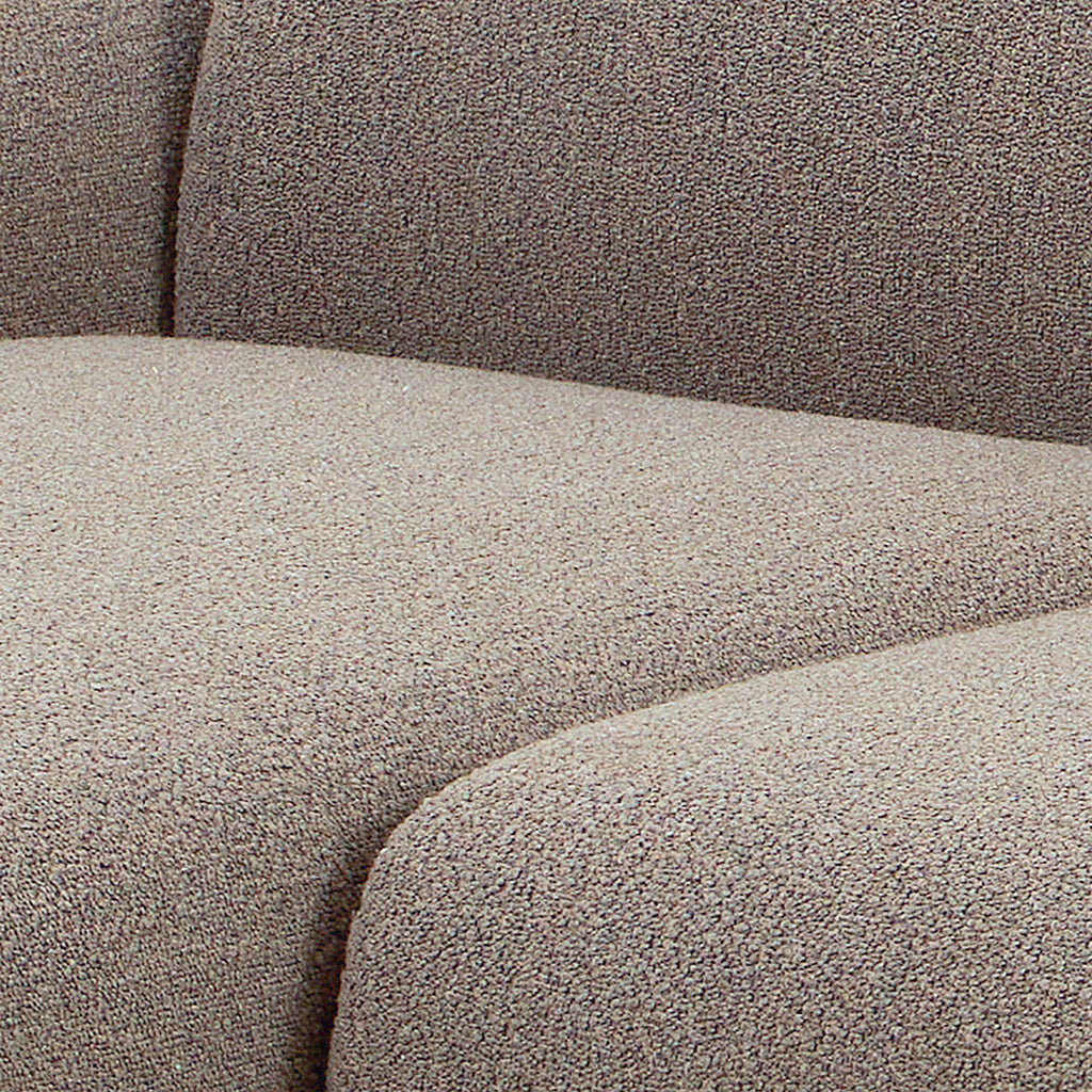 Murphy Left Hand Facing 2 Seater Chaise Lounge in Boucle Beige Fabric