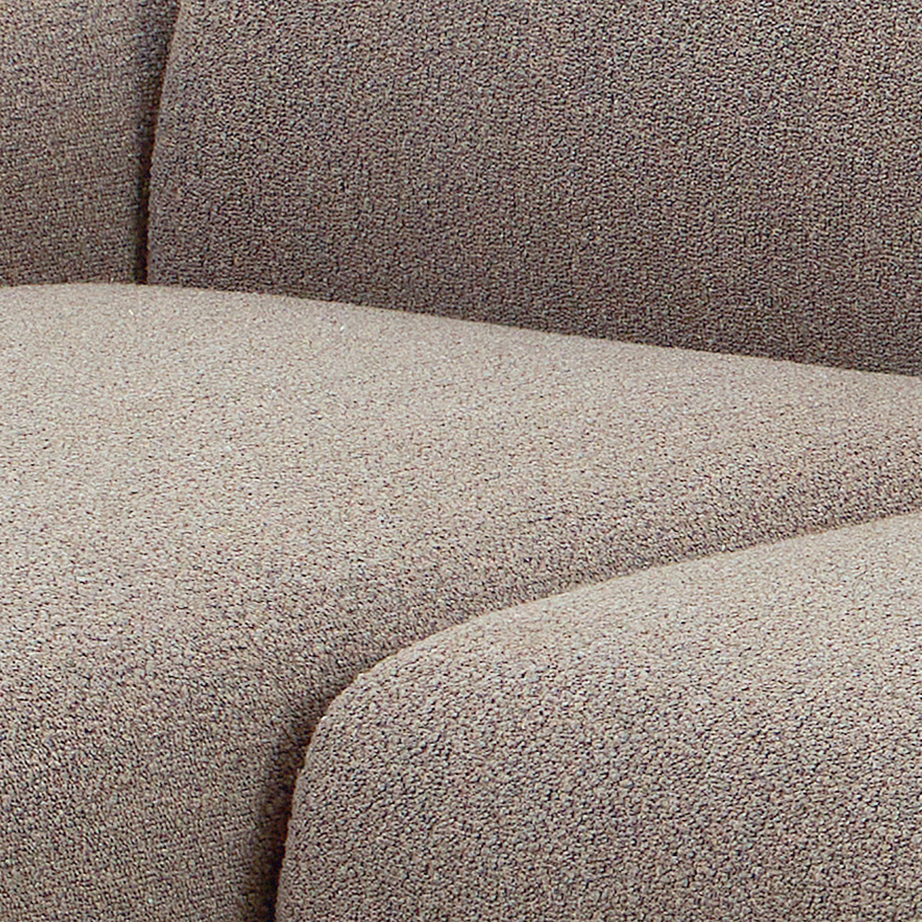 Murphy Left Hand Facing 2 Seater Chaise Lounge in Boucle Beige Fabric