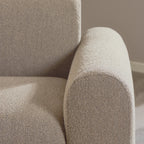 Murphy Left Hand Facing 2 Seater Chaise Lounge in Boucle Beige Fabric