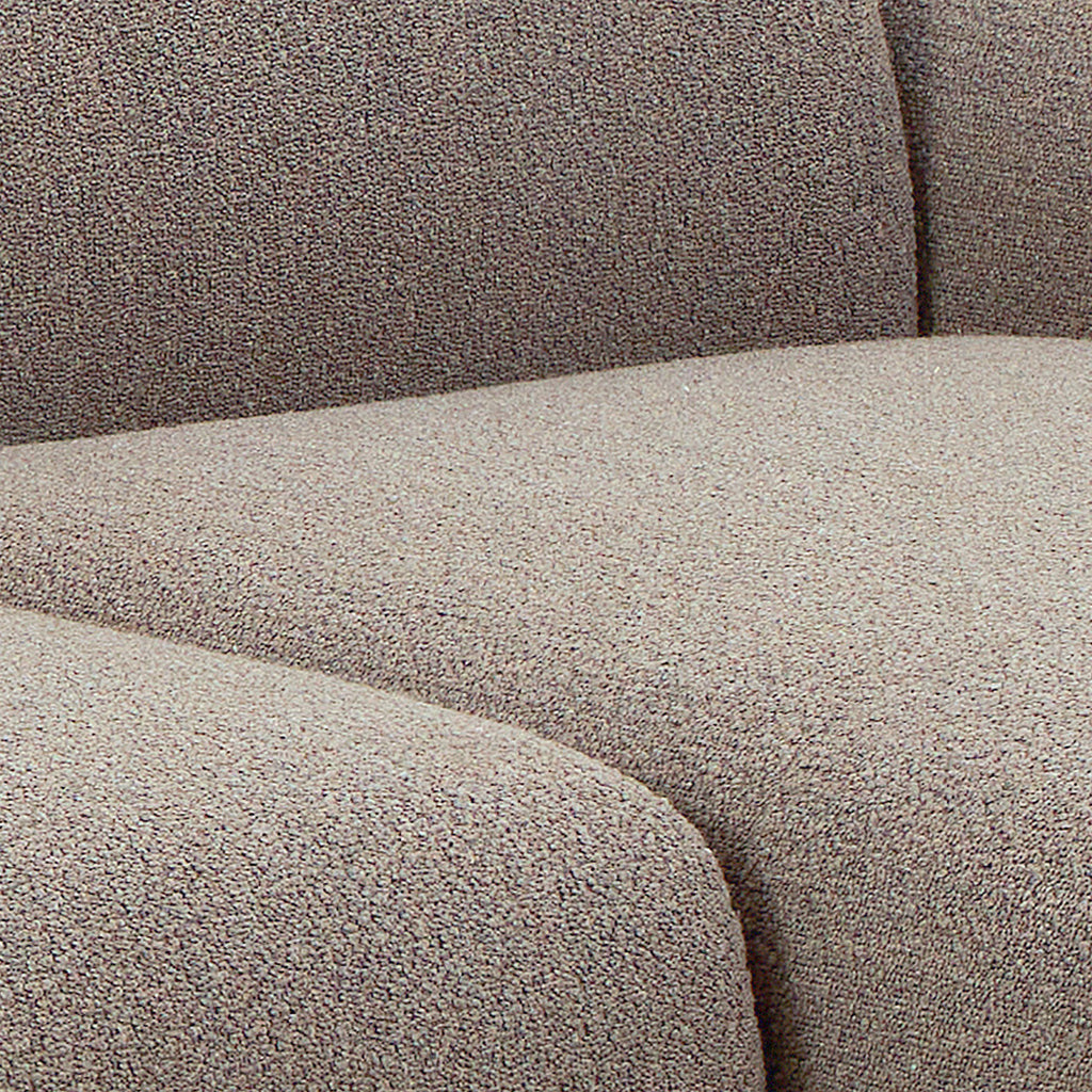 Murphy Right Hand Facing 2 Seater Chaise Lounge in Boucle Beige Fabric