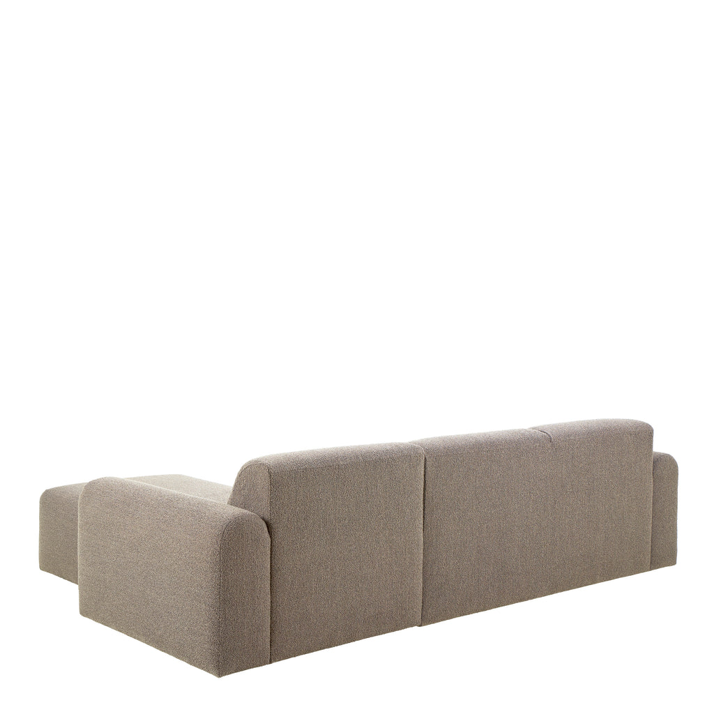 Murphy Right Hand Facing 2 Seater Chaise Lounge in Boucle Beige Fabric