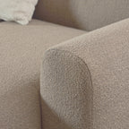 Murphy Right Hand Facing 2 Seater Chaise Lounge in Boucle Beige Fabric