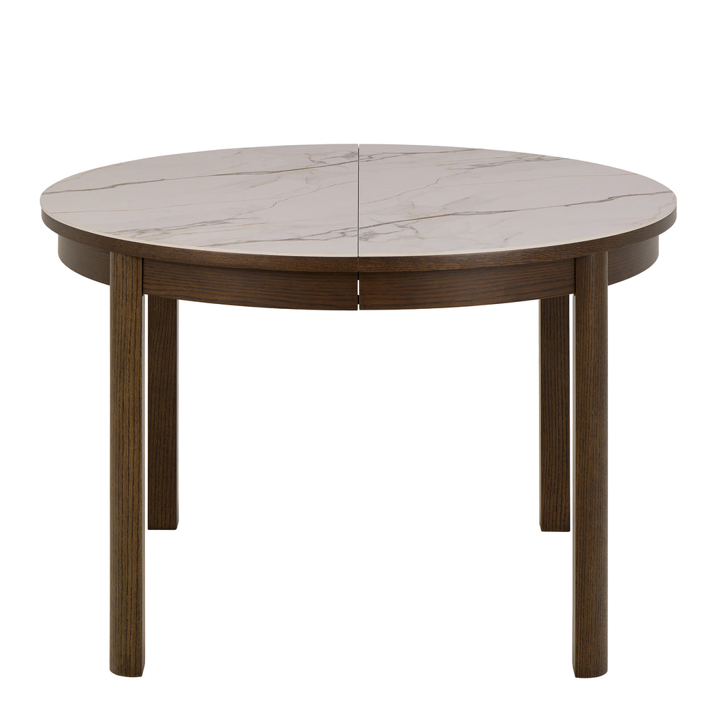 Stella Round Extendable Dining Table in Cream Ceramic 120x75cm