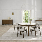Stella Round Extendable Dining Table in Cream Ceramic 120x75cm