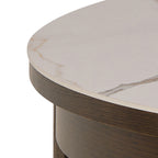 Stella Round Extendable Dining Table in Cream Ceramic 120x75cm