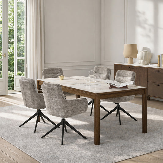 Stella Dining Table in Cream Ceramic 180x75cm