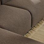 Murphy Left Hand Facing 2 Seater Chaise Lounge in Boucle Taupe Fabric