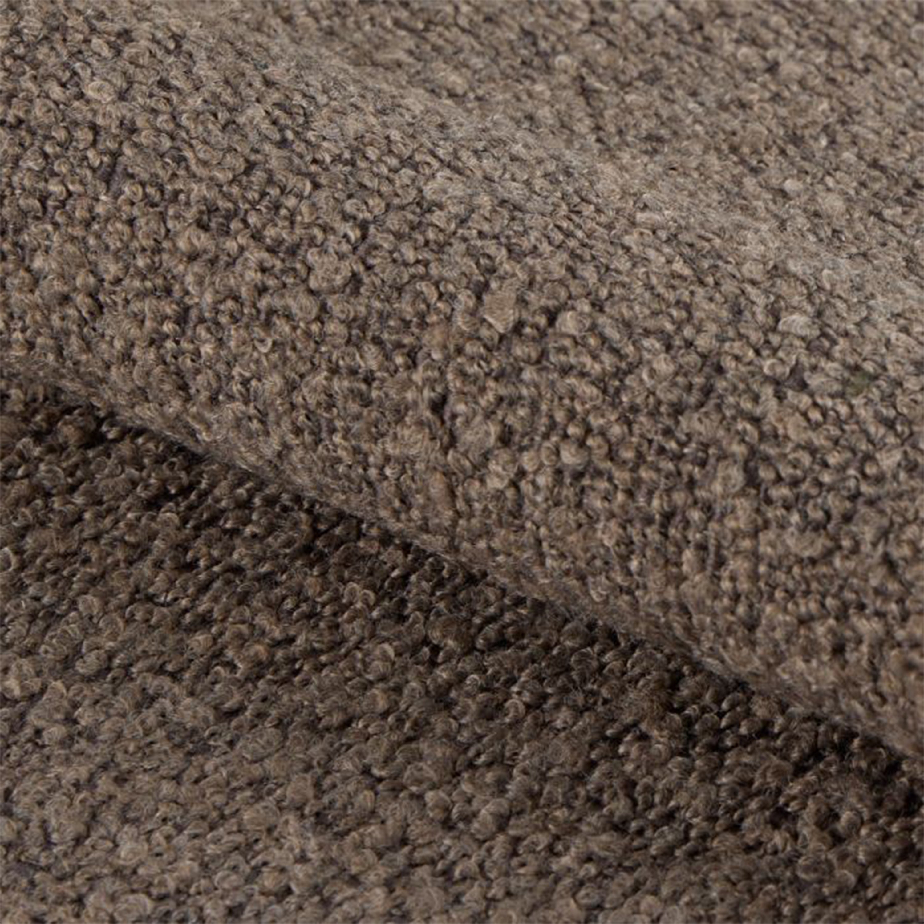 Murphy Left Hand Facing 2 Seater Chaise Lounge in Boucle Taupe Fabric