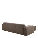 Murphy Left Hand Facing 2 Seater Chaise Lounge in Boucle Taupe Fabric