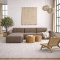 Murphy Right Hand Facing 2 Seater Chaise Lounge in Boucle Taupe Fabric