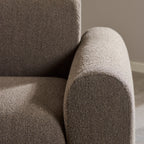 Murphy Left Hand Facing 2 Seater Chaise Lounge in Boucle Taupe Fabric