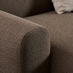 Murphy Left Hand Facing 2 Seater Chaise Lounge in Boucle Taupe Fabric