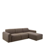 Murphy Right Hand Facing 2 Seater Chaise Lounge in Boucle Taupe Fabric