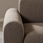 Murphy Right Hand Facing 2 Seater Chaise Lounge in Boucle Taupe Fabric