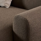 Murphy Right Hand Facing 2 Seater Chaise Lounge in Boucle Taupe Fabric