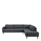Orlando Right Hand Facing Corner Sofa in Dark Grey Fabric