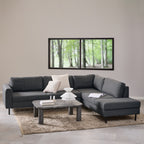 Orlando Right Hand Facing Corner Sofa in Dark Grey Fabric
