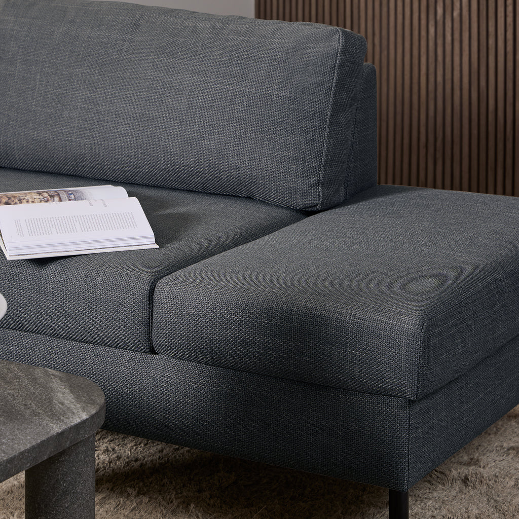 Orlando Right Hand Facing Corner Sofa in Dark Grey Fabric