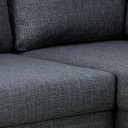 Orlando Right Hand Facing Corner Sofa in Dark Grey Fabric