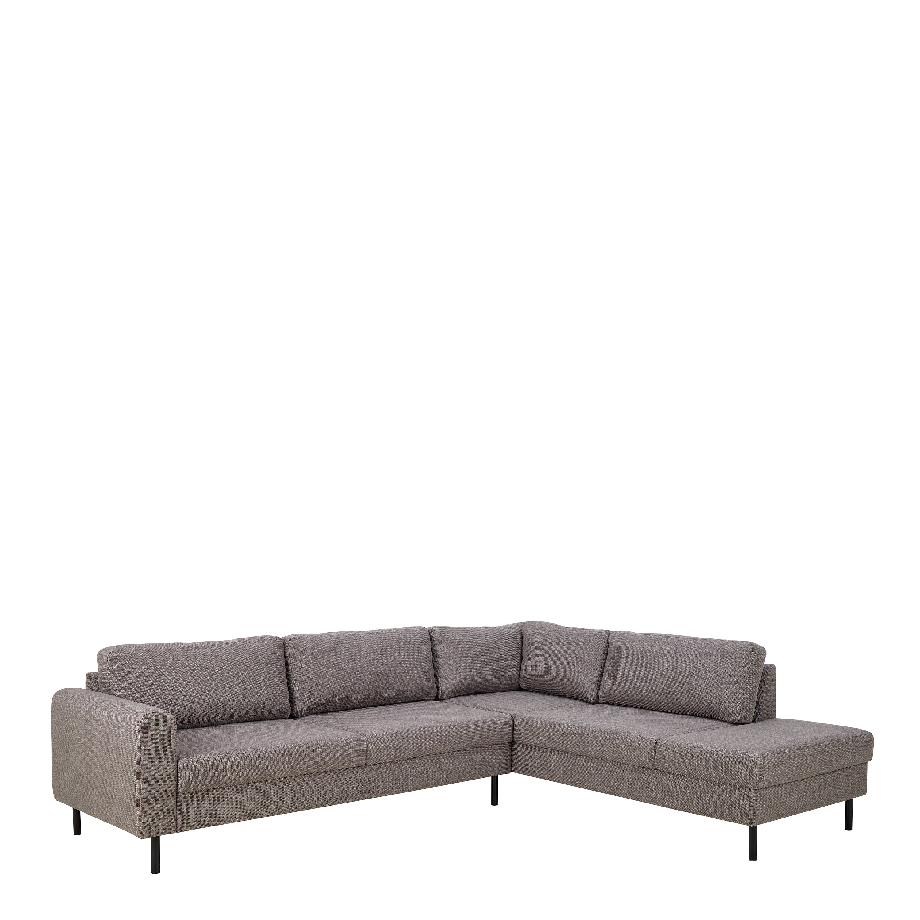 Orlando Right Hand Facing Corner Sofa in Light Grey Brown Fabric