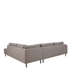 Orlando Right Hand Facing Corner Sofa in Light Grey Brown Fabric