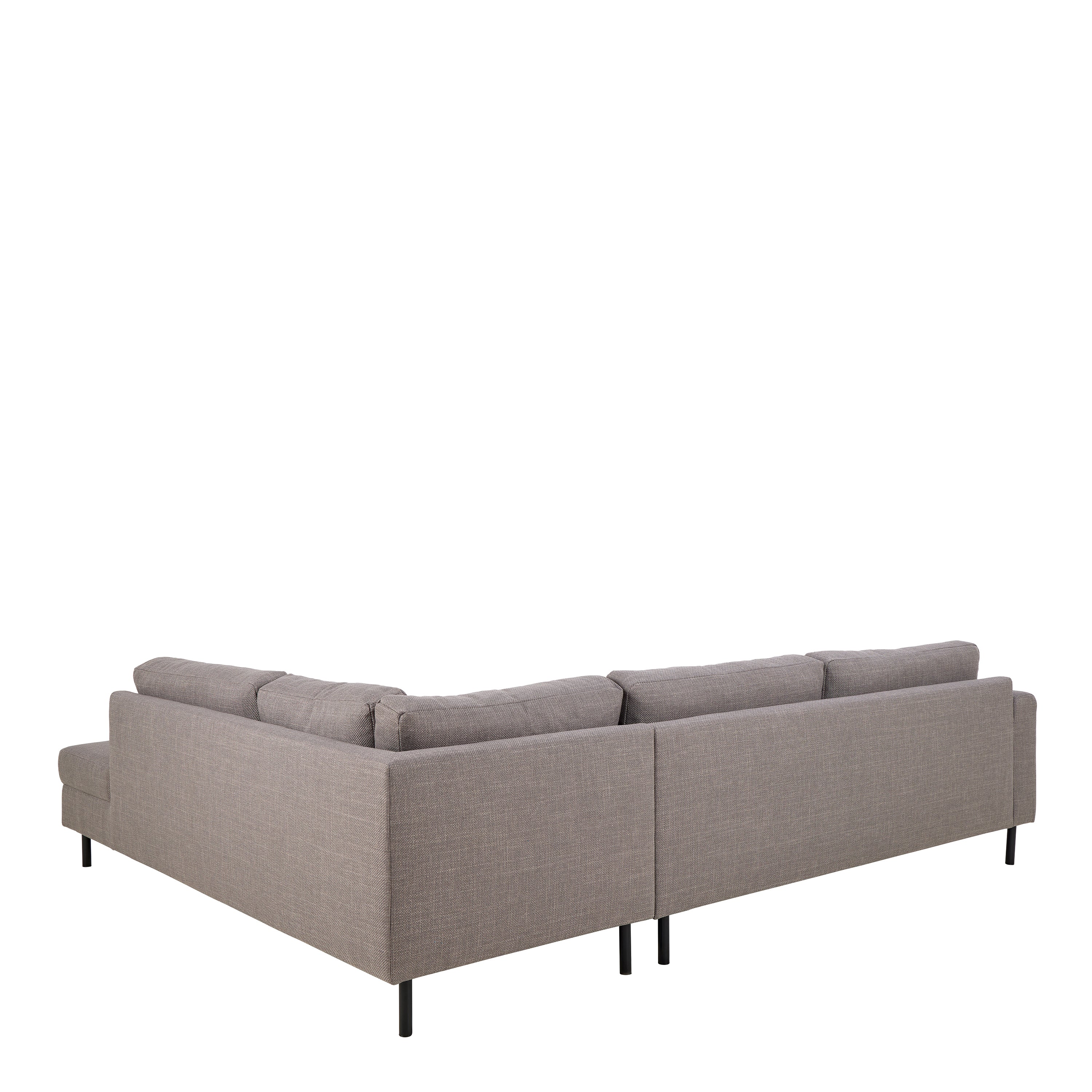 Orlando Right Hand Facing Corner Sofa in Light Grey Brown Fabric