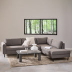 Orlando Right Hand Facing Corner Sofa in Light Grey Brown Fabric
