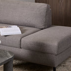 Orlando Right Hand Facing Corner Sofa in Light Grey Brown Fabric