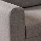 Orlando Right Hand Facing Corner Sofa in Light Grey Brown Fabric