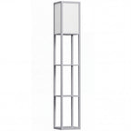 3-Tier Floor Lamp with Shelves and Storage, Modern Corner Standing Lamp with Lampshade, Reading Light with Foot Switch for Living Room, Bedroom, Home Office, Bulb not Included, Grey