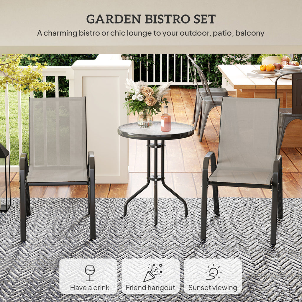 Outsunny Three-Piece Outdoor Garden Set - Light Grey