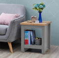 Lisbon Bedside Lamp Table with 1 Open Shelf Modern Bedroom Furniture Storage Cabinet Unit for Living Room, Hallway, Office, Grey