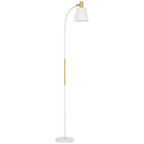 Floor Lamp for Living Room, Spotlight Reading Standing Lamp with Adjustable Height, Rocker on/off Switch, Indoor Task Lighting for Bedroom, Office,  White (Bulb not Included)