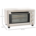 21L Mini Countertop Oven, 100°C-230°C Adjustable Temp - White