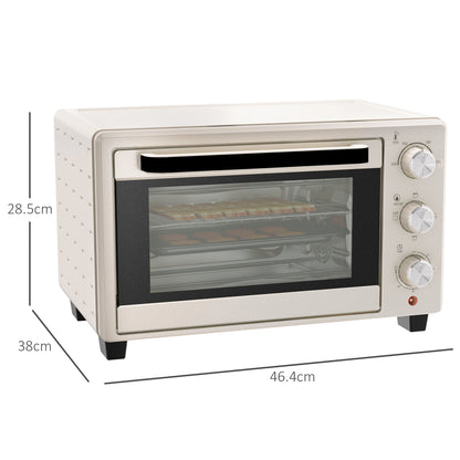 21L Mini Countertop Oven, 100°C-230°C Adjustable Temp - White