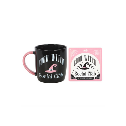 Good Witch Social Club Mug and Coaster Set