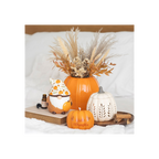 Cream Leaf Cut Out Pumpkin Oil Burner and Wax Warmer