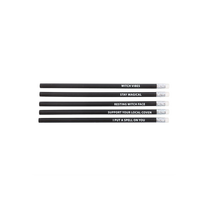 The Coven Club Set of 5 Witchy Pencils
