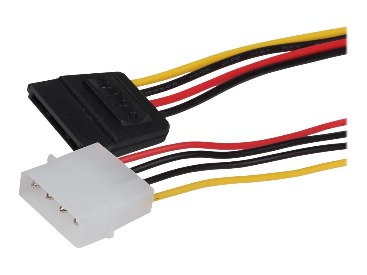 Maplin 4 Pin Molex Male to 15 Pin SATA Female Power Lead - 0.2m