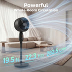 Pedestal Fan, Powerful Air Circulator, 36 Inch Floor Standing Fan with 3 Speed Settings, 70° Oscillating for Bedroom, Home and Office, Black