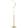 LED Floor Lamp with 3 Adjustable Brightness, Modern Dimmable Standing Lamp with Foot Switch for Bedroom, Living Room, Gold Tone