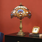 Tiffany Lamp, Stained Glass Table Lamp, Handcrafted Artisan Collectible, Suitable for Living Room and Bedside, Multi-Coloured, ?25 x 45Hcm, Zinc Alloy.
