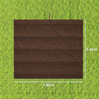 Outsunny Pergola Cover Roof, 2.86 x 2.45 m Retractable Sun Shade Top for 3 x 2m Pergola Frame, UV30+ Protected, Coffee