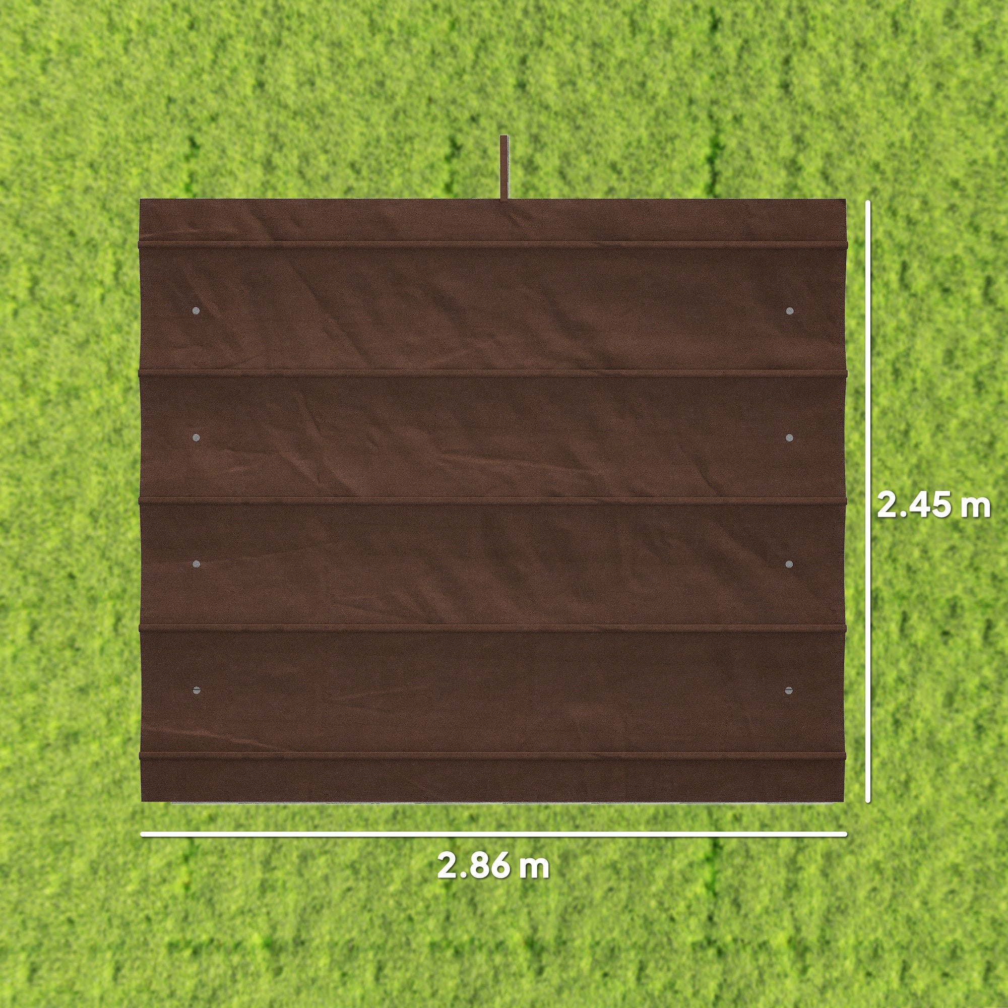 Outsunny Pergola Cover Roof, 2.86 x 2.45 m Retractable Sun Shade Top for 3 x 2m Pergola Frame, UV30+ Protected, Coffee