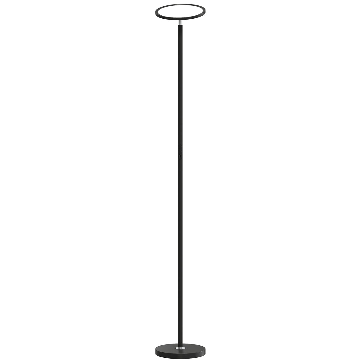 Uplighter Floor Lamp with Tuya App and Music Sync, Standing Lamp with Adjustable Head for Living Room Bedroom, Black