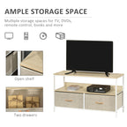 TV Stand Cabinet with 2 Foldable Drawers - Maple Colour