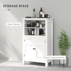 HOMCOM Multi-Storage Modern Bathroom Cabinet - White
