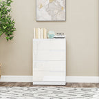 HOMCOM Chest of Four High Gloss Front Drawers - White